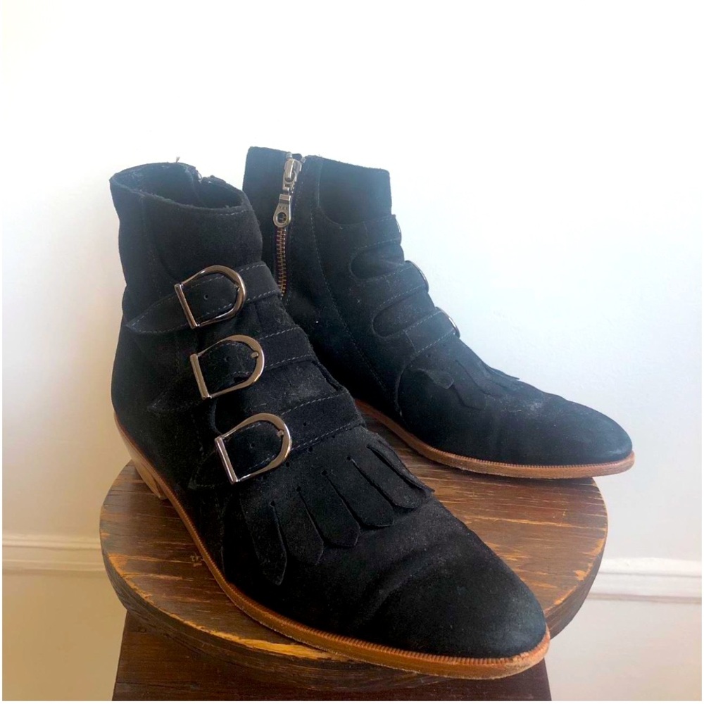 Modern Vice Jett Classic Black Suede Booties 37.5